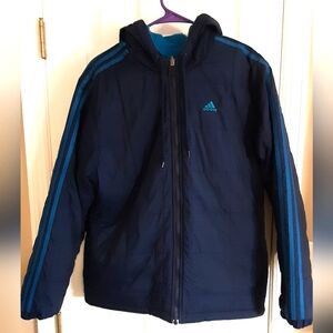 Adidas Vintage Woman's Reversable Coat Jacket Blue Size M  E.U.C